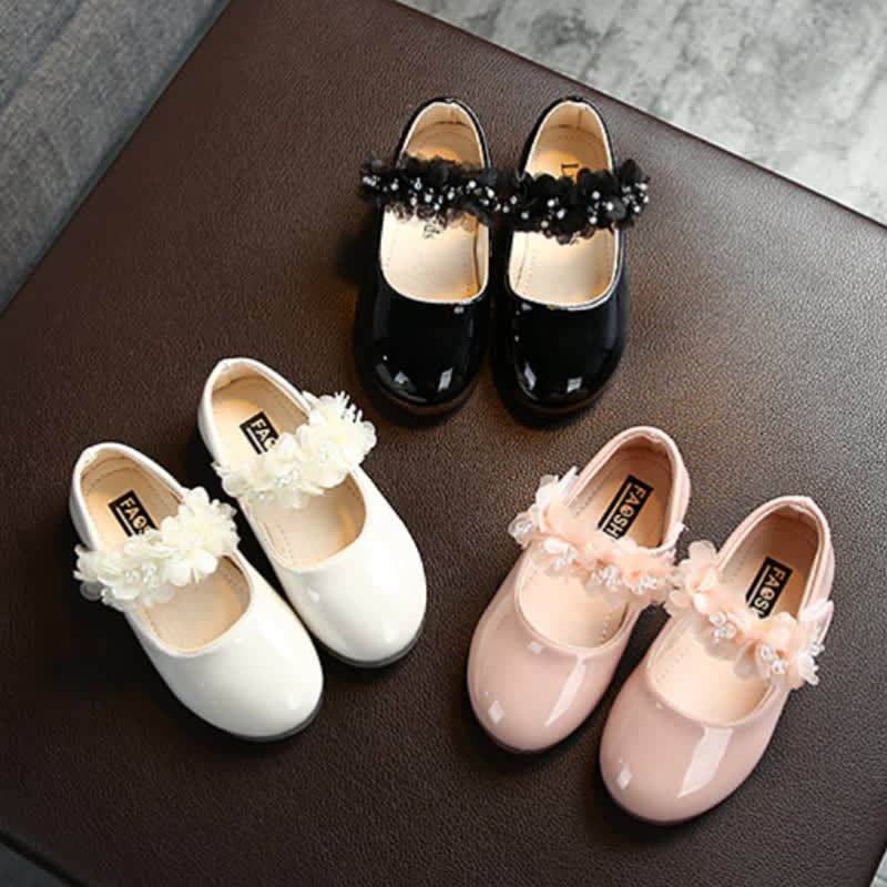 Solid Rosette Almond Toe Mary Janes - image 1