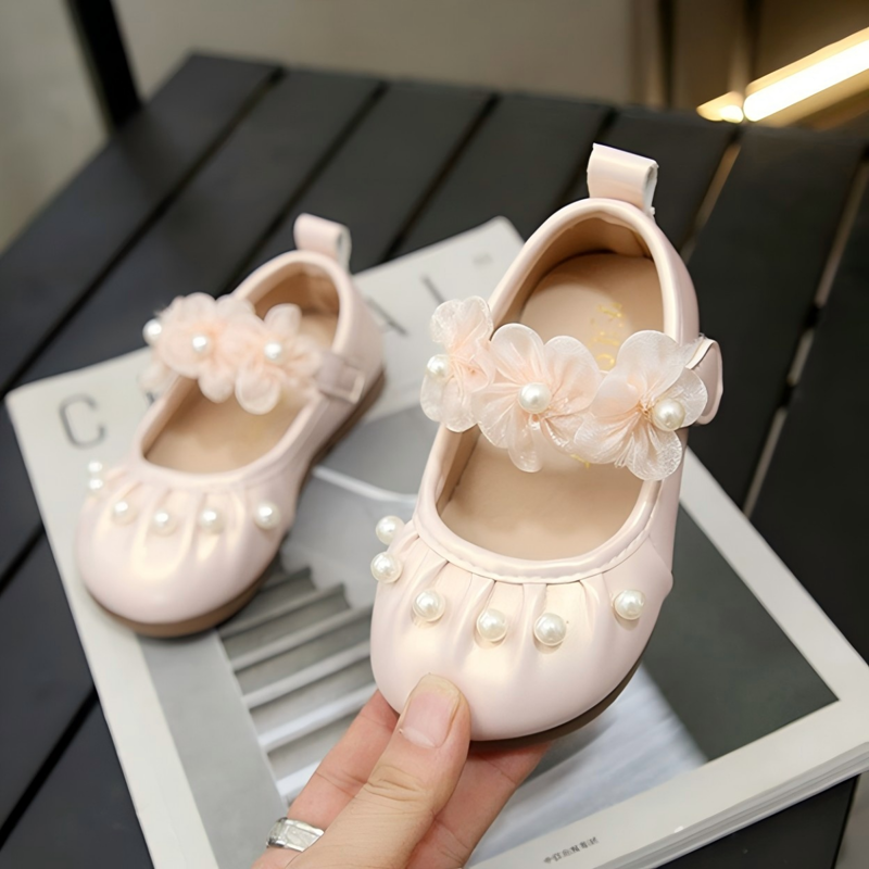 Solid Rosette Round Toe Mary Janes - Pink - 26码 - image 1