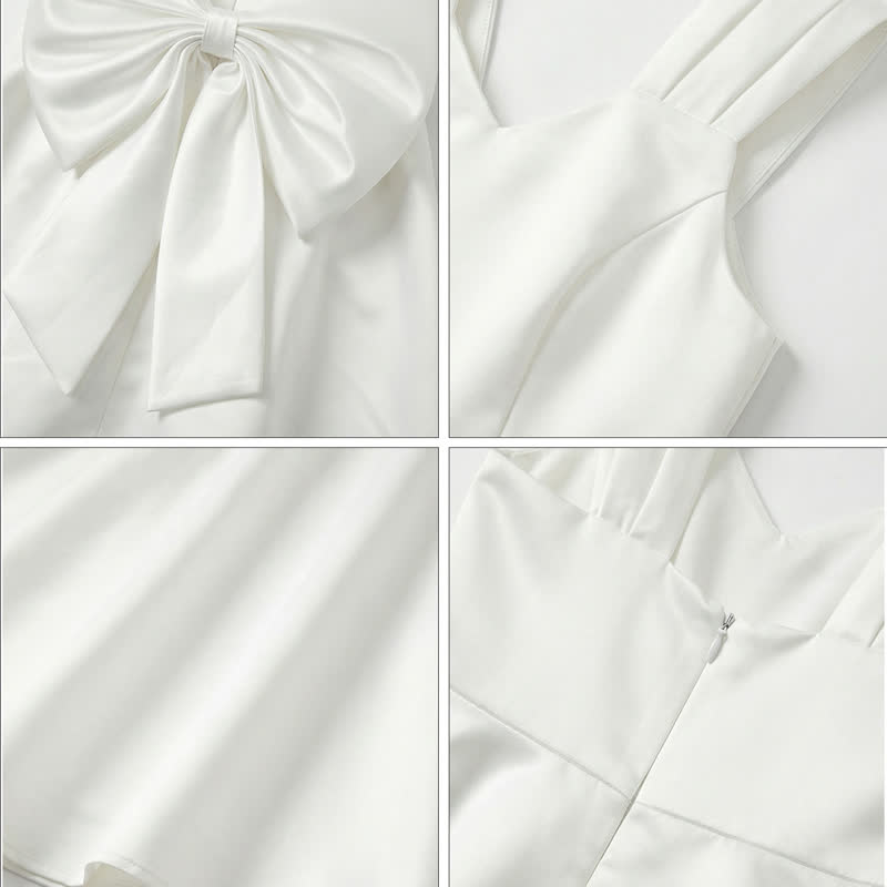 Satin Bow Sleeveless Maxi Dresses - image 3