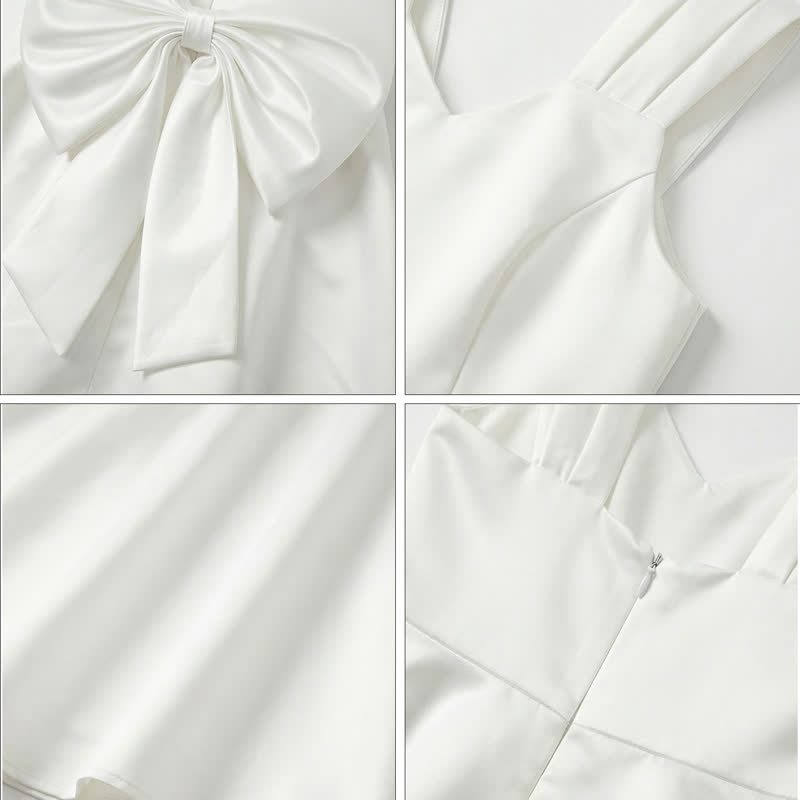 Satin Bow Sleeveless Maxi Dresses - image 3