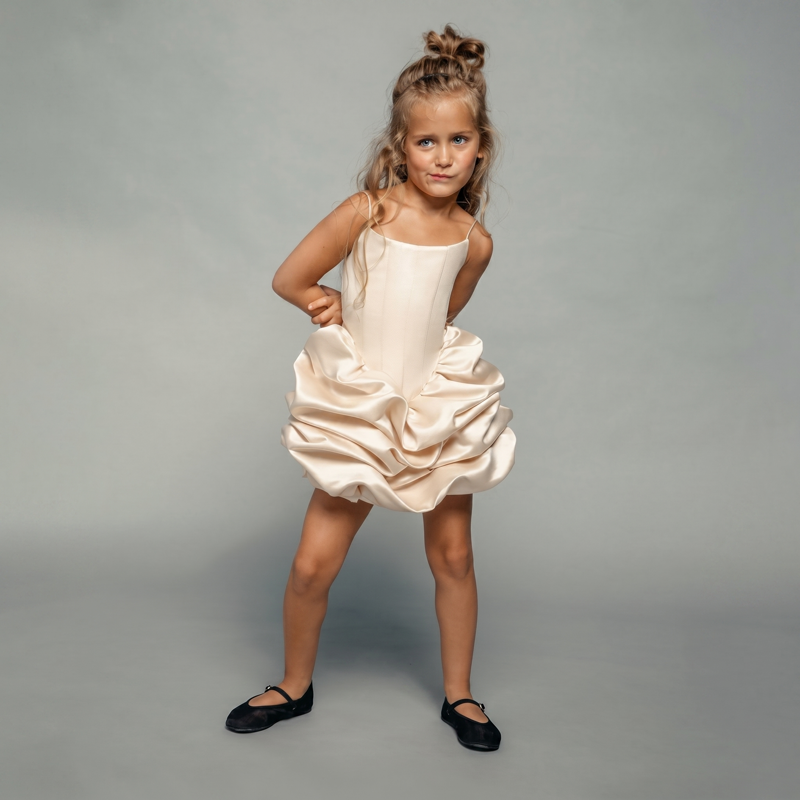 Satin Ruched Sleeveless Short Dresses - image 4