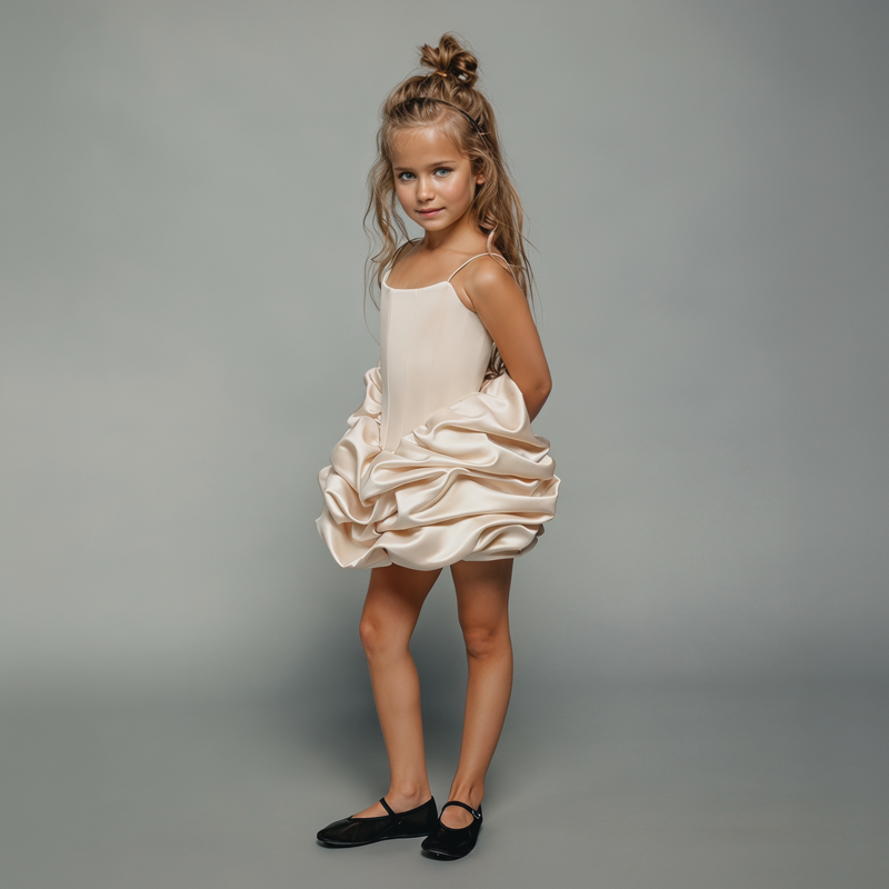 Satin Ruched Sleeveless Short Dresses - image 3