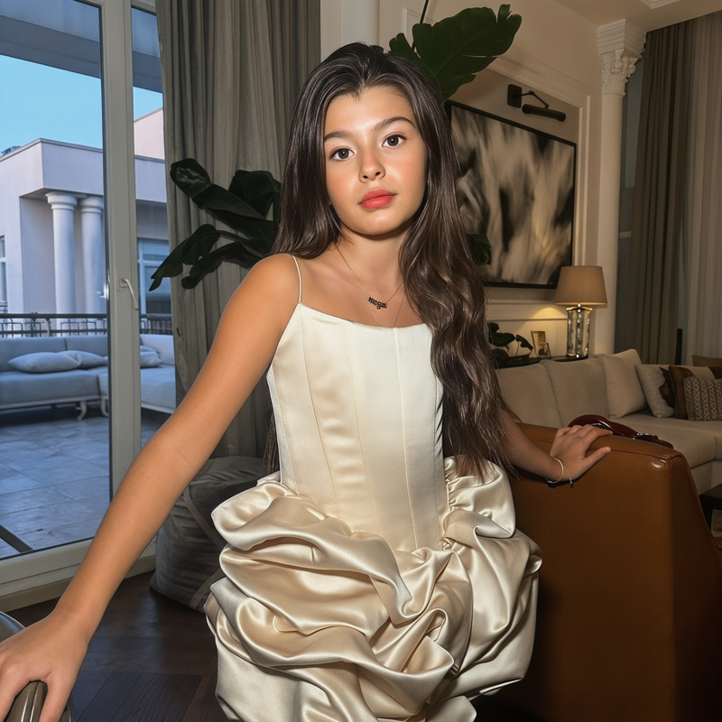 Satin Ruched Sleeveless Short Dresses - image 7