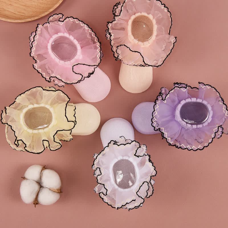 Solid Stitching Lace  Socks - image 2