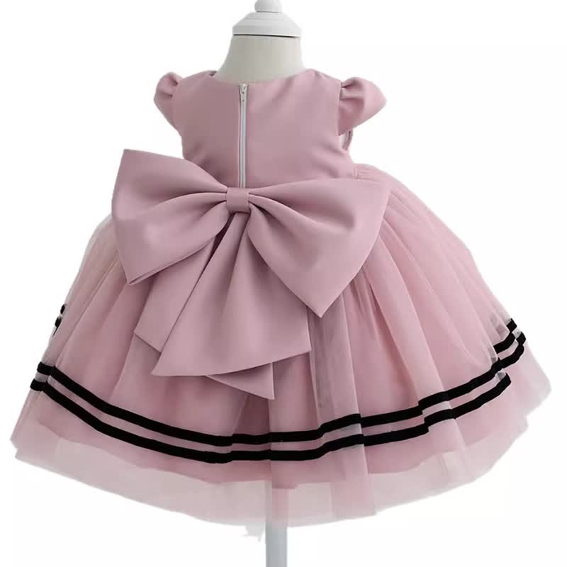 Mesh Bow Cap Sleeve Midi Dresses - image 4