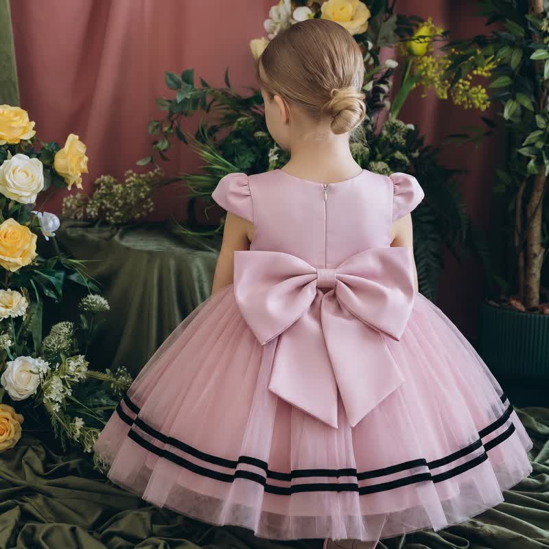 Mesh Bow Cap Sleeve Midi Dresses - image 11