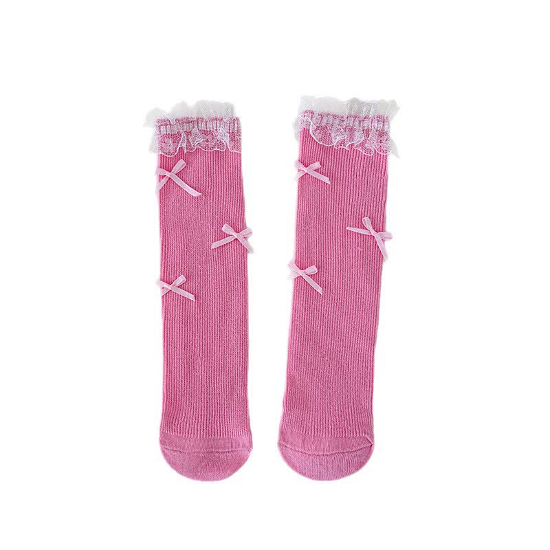 Solid Stitching Lace Socks - image 4