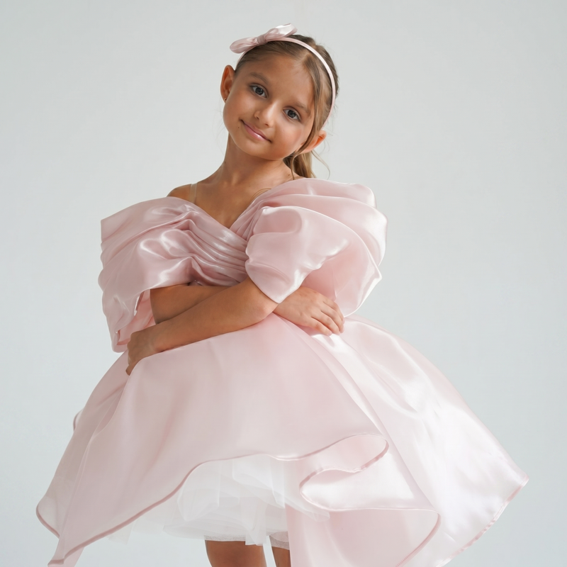 Organza Gathered Sleeveless Short Dresses - image 8