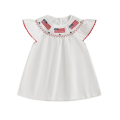 Chemical Fiber Blend Split Joint Sleeveless Midi Dresses - White - 4-5Y - image 3