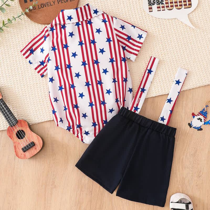 Cotton-blend Bow Short Sleeve Fifth Pants Two-piece Set - image 2