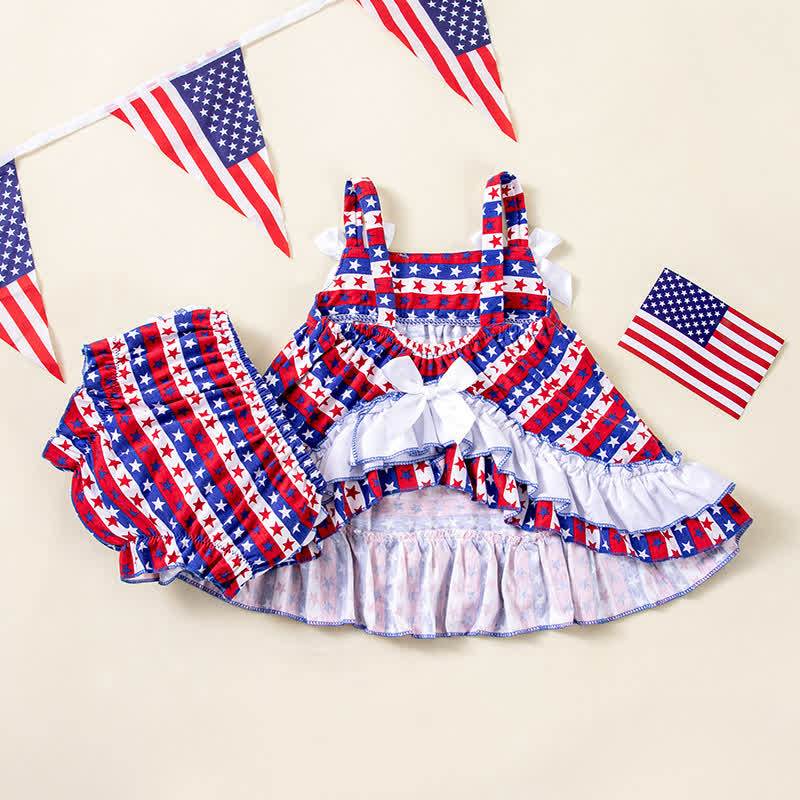 Cotton-blend Tiered Sleeveless Regular Two-piece Set - image 2