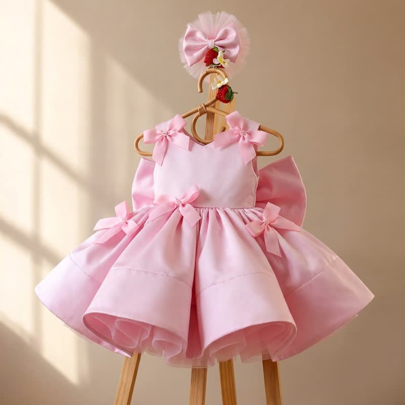 Satin Bow Sleeveless Midi Dresses - image 5