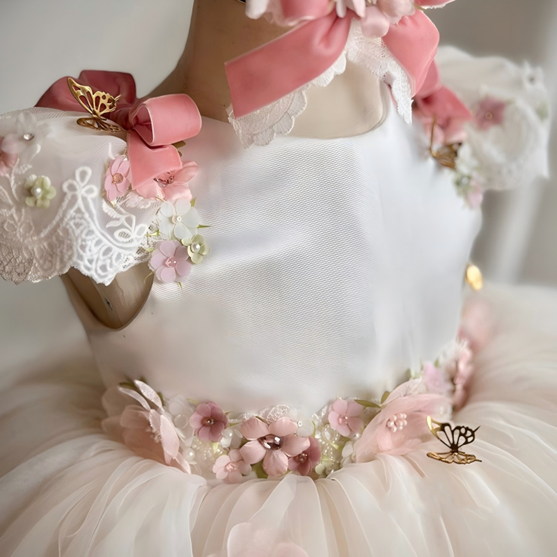 Satin Pearl Rosette Cap Sleeve Midi Dresses - image 3
