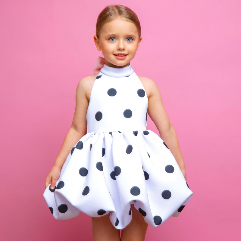 SCUBA KNIT Bow Sleeveless Short Dresses - image 3