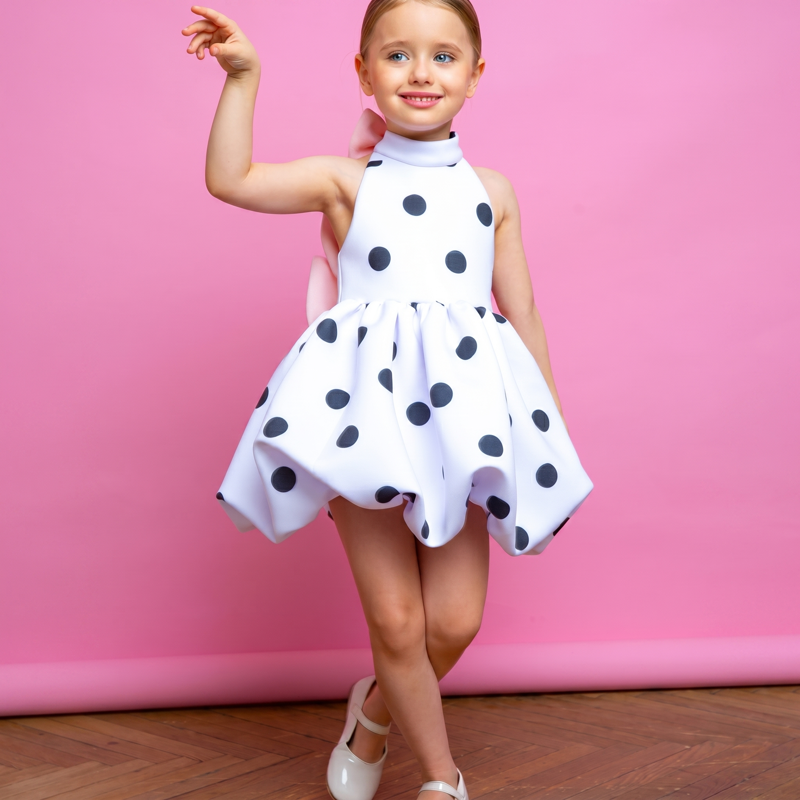 SCUBA KNIT Bow Sleeveless Short Dresses - image 2