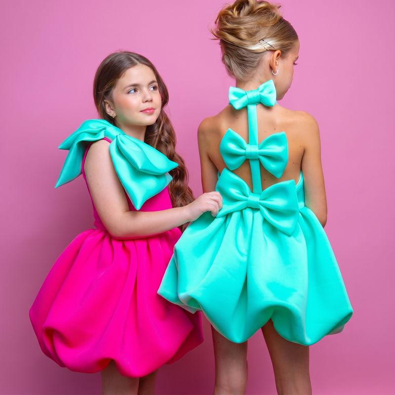 SCUBA KNIT Bow Sleeveless Short Dresses - image 4