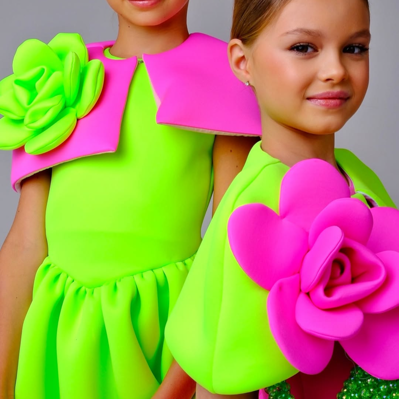 SCUBA KNIT Bow Rosette Short Sleeve Short Dresses - image 4