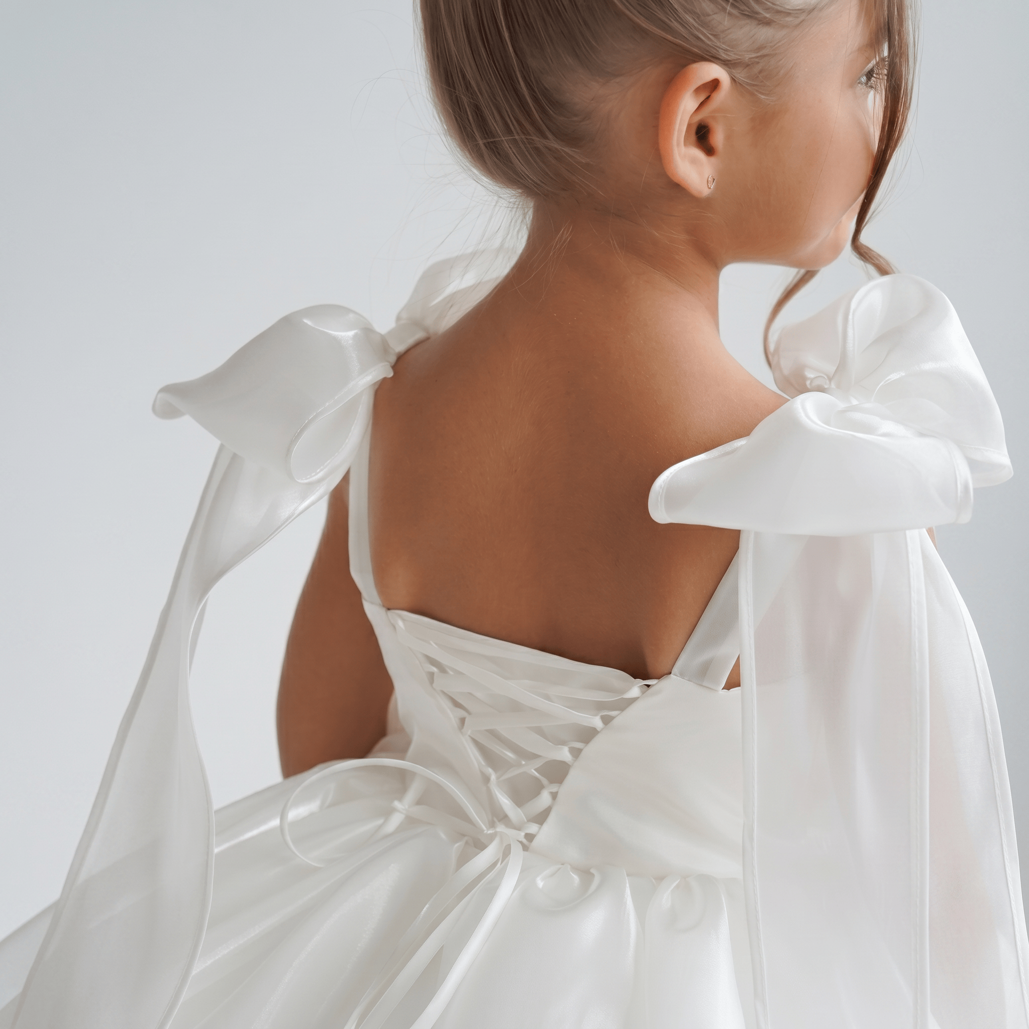 Satin Bow Sleeveless Short Dresses - image 6