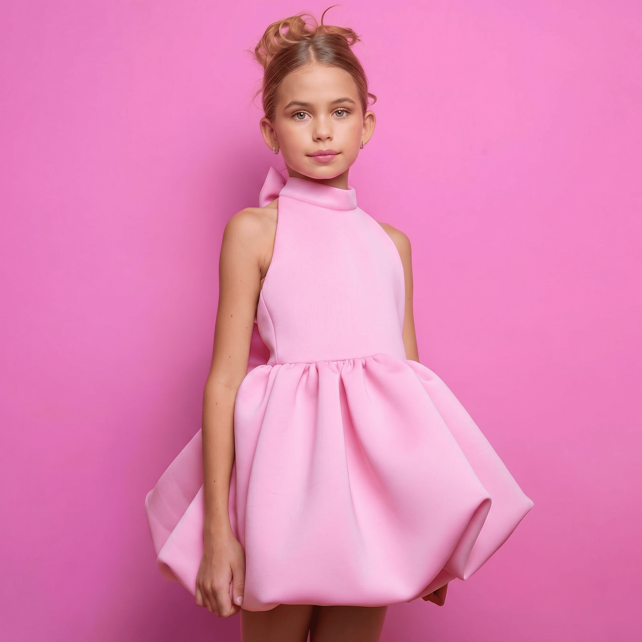 SCUBA KNIT Bow Short Sleeve Short Dresses - image 7