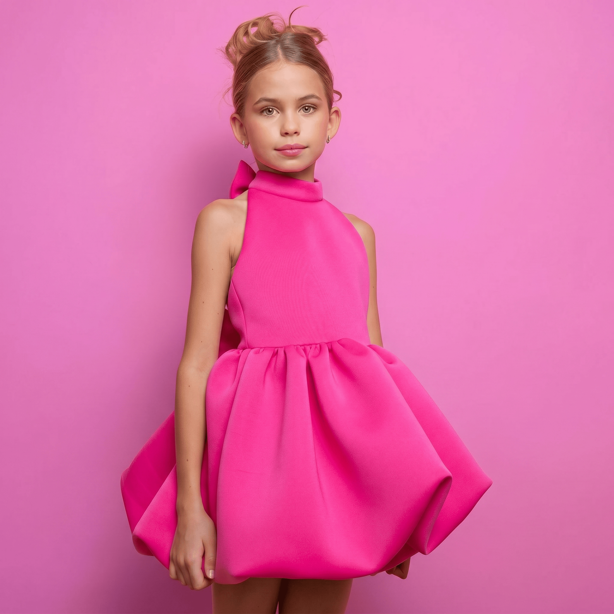 SCUBA KNIT Bow Short Sleeve Short Dresses - image 19