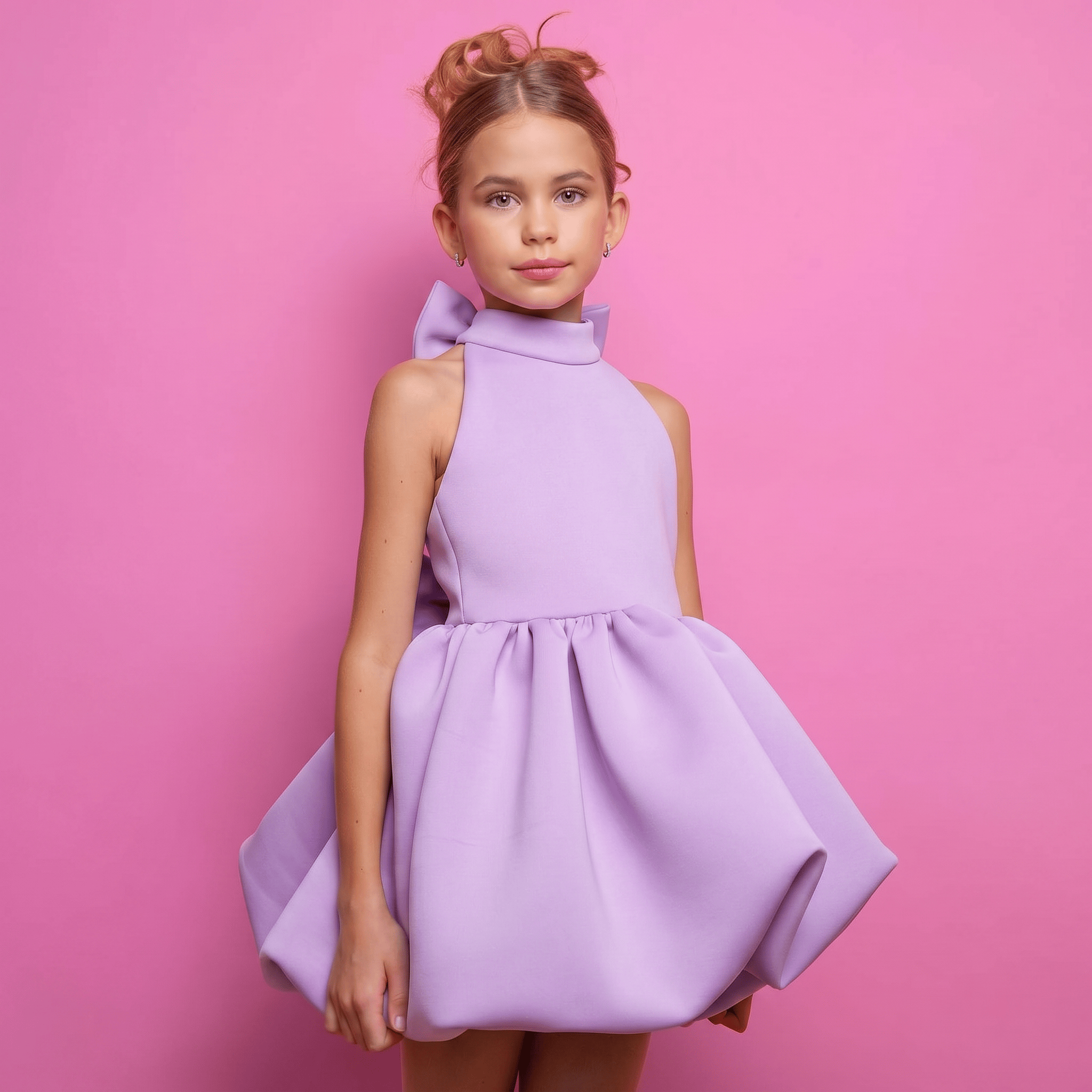 SCUBA KNIT Bow Short Sleeve Short Dresses - image 23