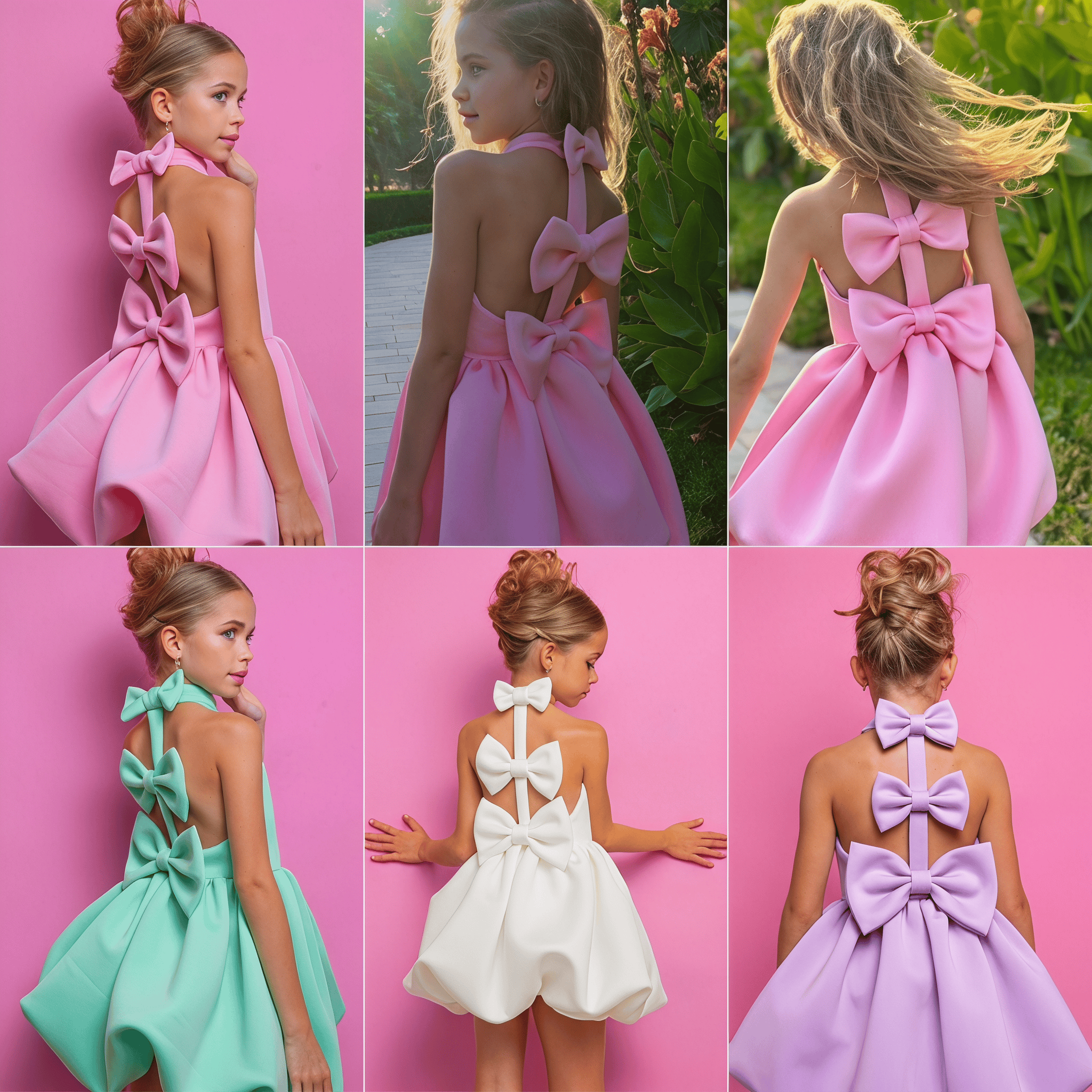 SCUBA KNIT Bow Short Sleeve Short Dresses - image 1