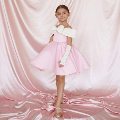 Satin Bow With Gloves  Dresses - image 3