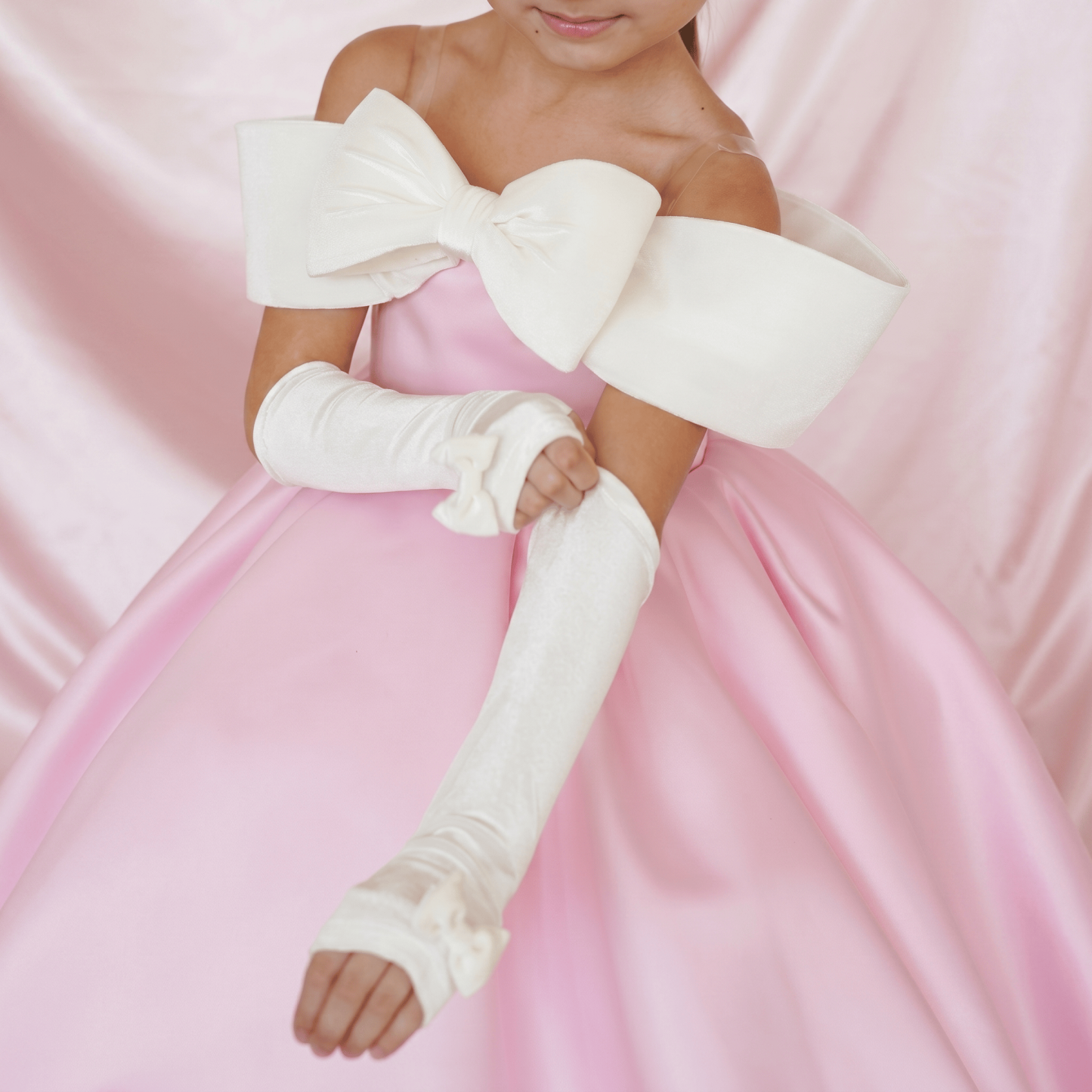 Satin Bow With Gloves  Dresses - image 2