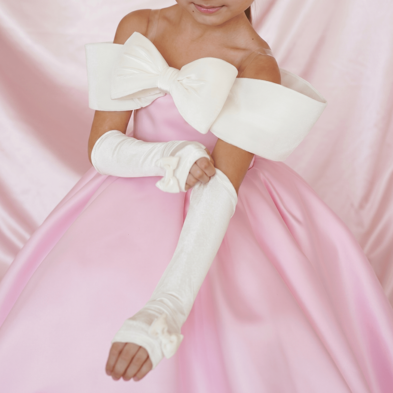 Satin Bow With Gloves  Dresses - image 2