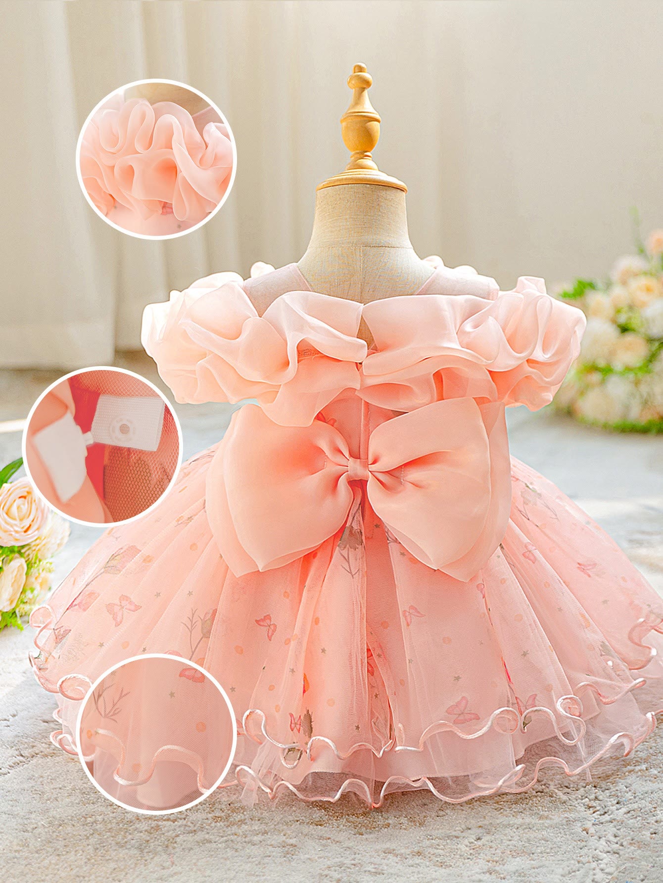 Mesh Bow Sleeveless Midi Dresses - image 5