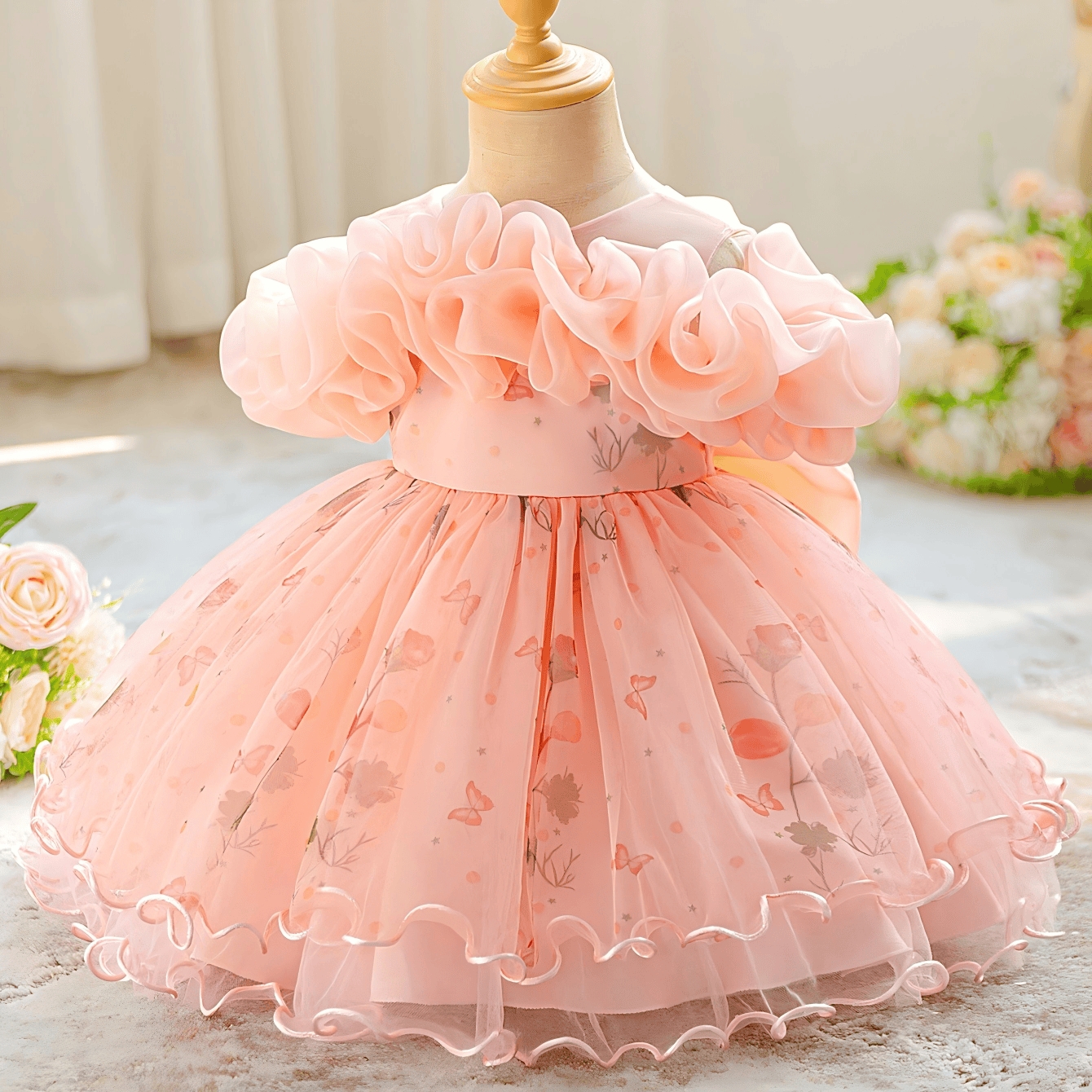 Mesh Bow Sleeveless Midi Dresses - image 3
