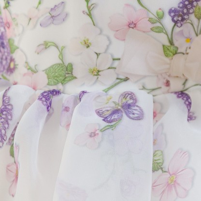 Organza Bow Short Sleeve Midi Dresses - image 9