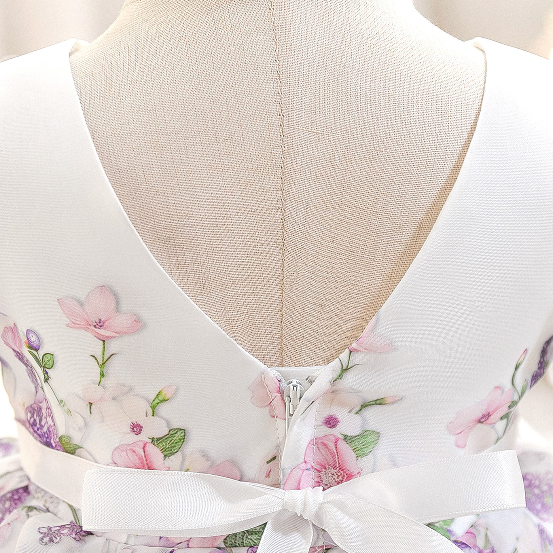 Organza Bow Short Sleeve Midi Dresses - image 12