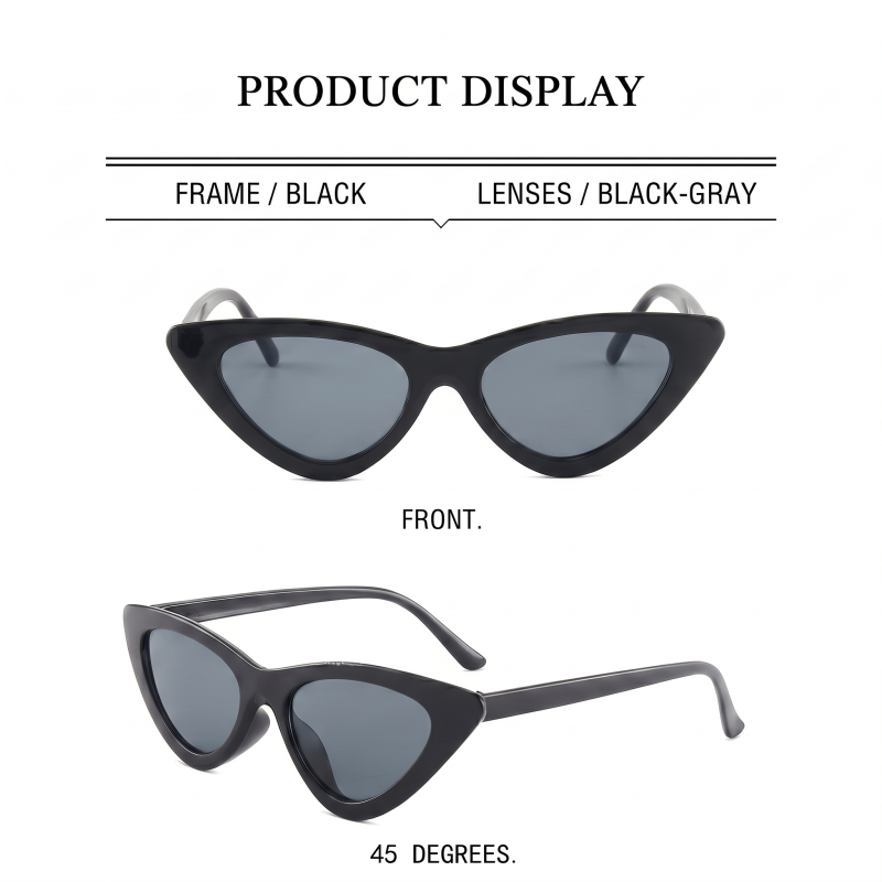  Cat Eye Fashion Sunglasses - Black - One size - image 2