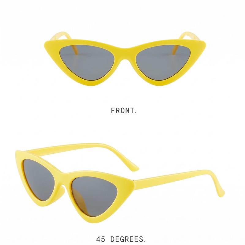  Cat Eye Fashion Sunglasses - Yellow - One size - image 7