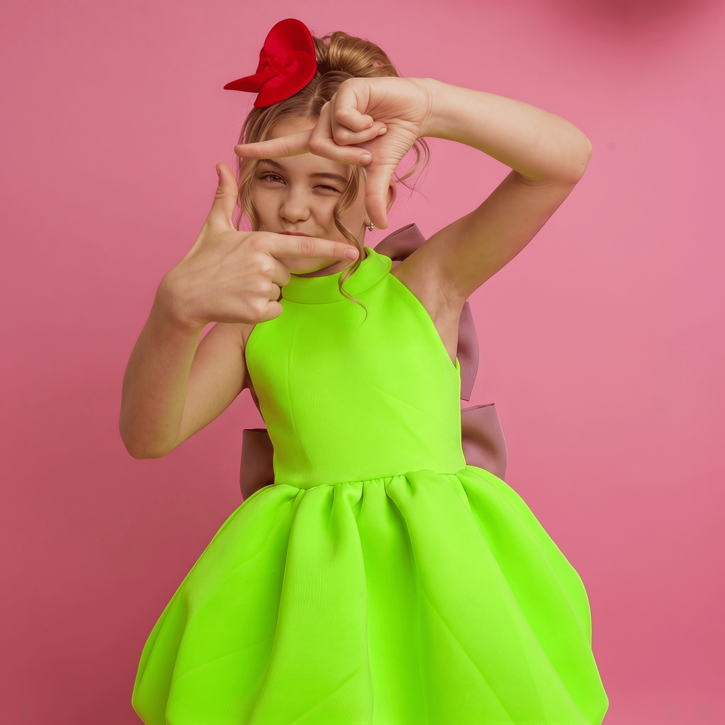 SCUBA KNIT Bow Sleeveless Short Dresses - image 5