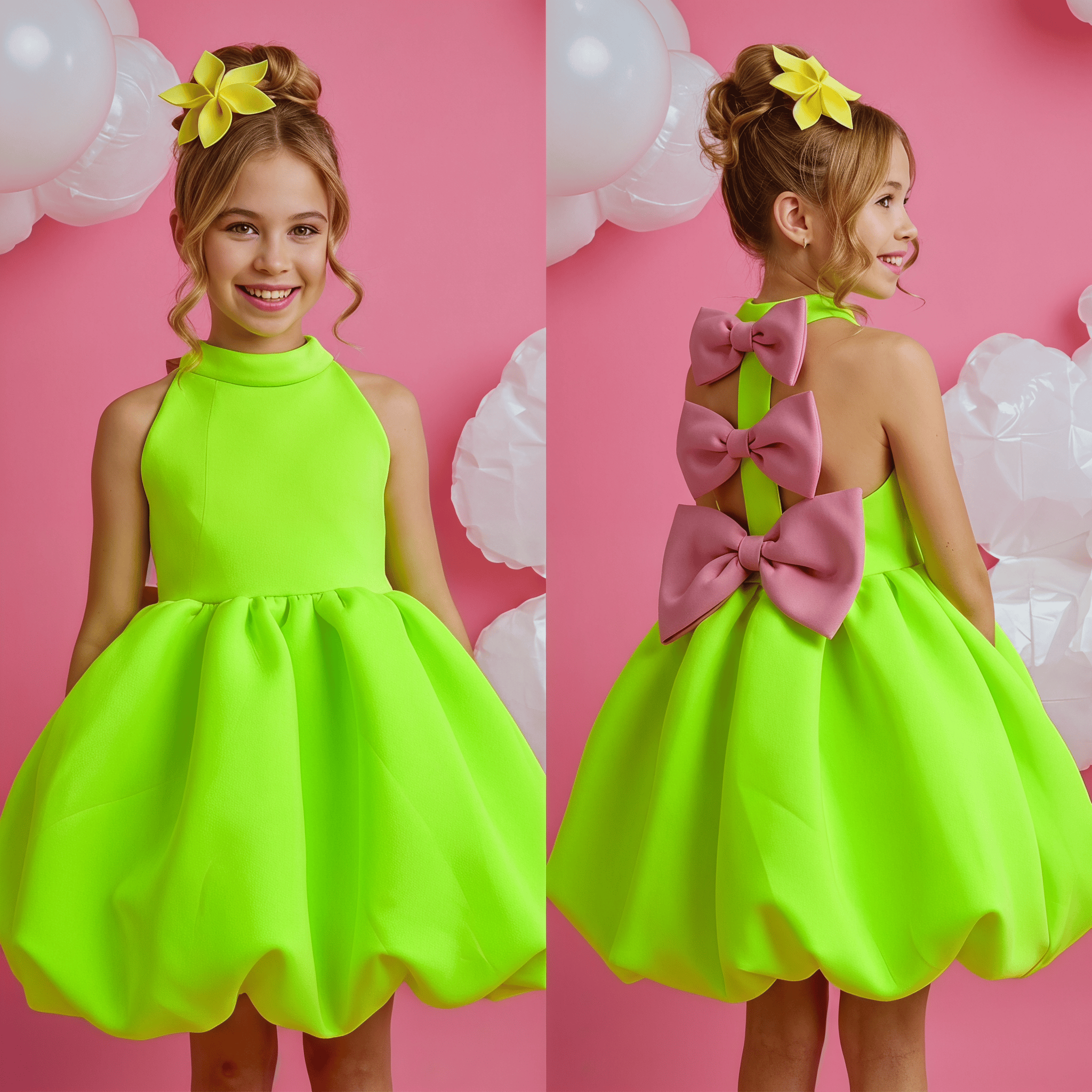 SCUBA KNIT Bow Sleeveless Short Dresses - image 7