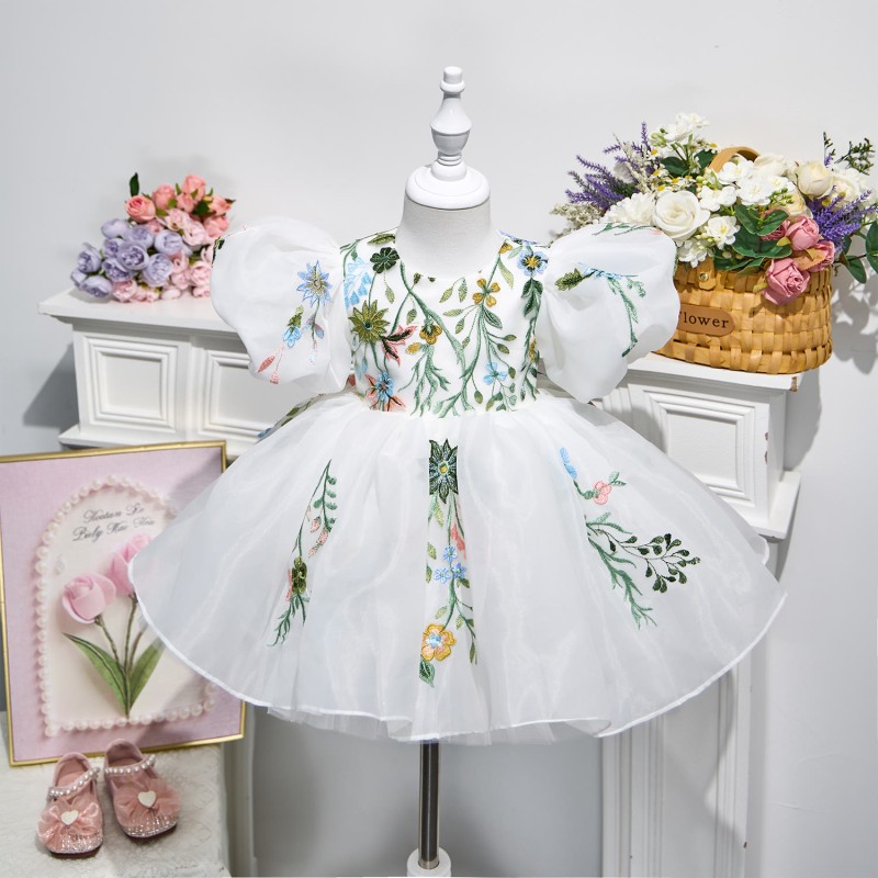 Organza Applique Short Sleeve Midi Dresses - image 2