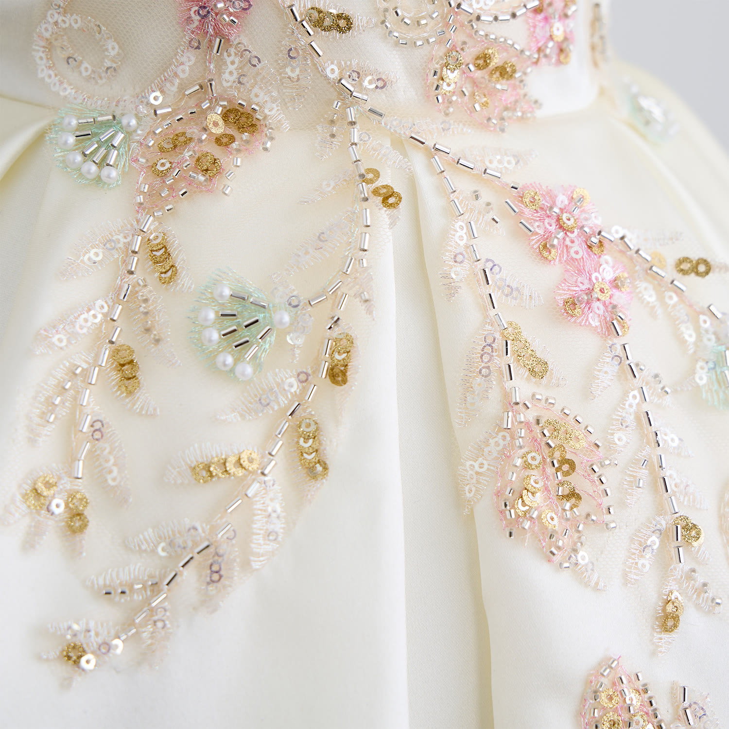 Satin Beaded Short Sleeve Midi Dresses - image 8
