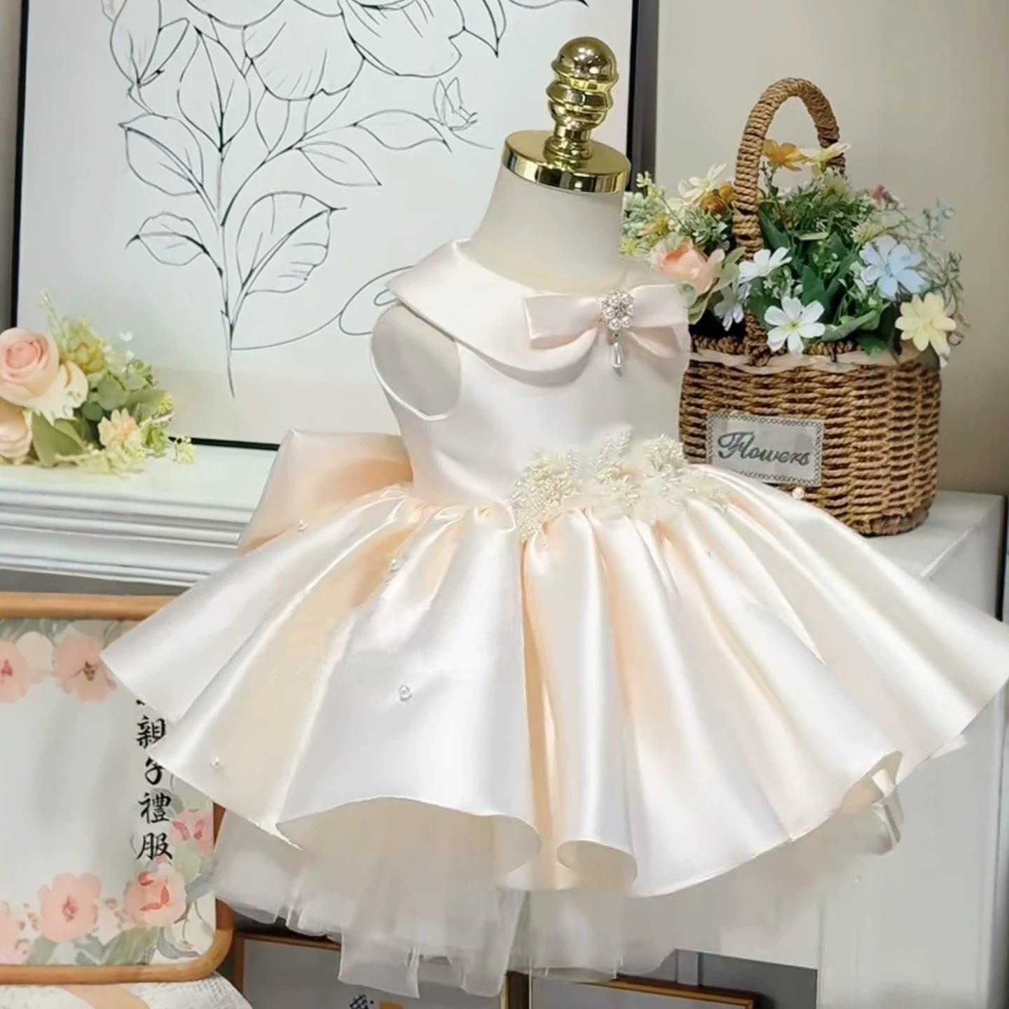 Satin Bow Sleeveless Midi Dresses - image 3
