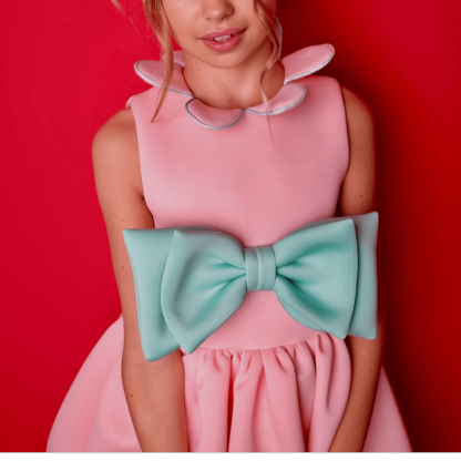 SCUBA KNIT Bow Sleeveless Short Dresses - image 6