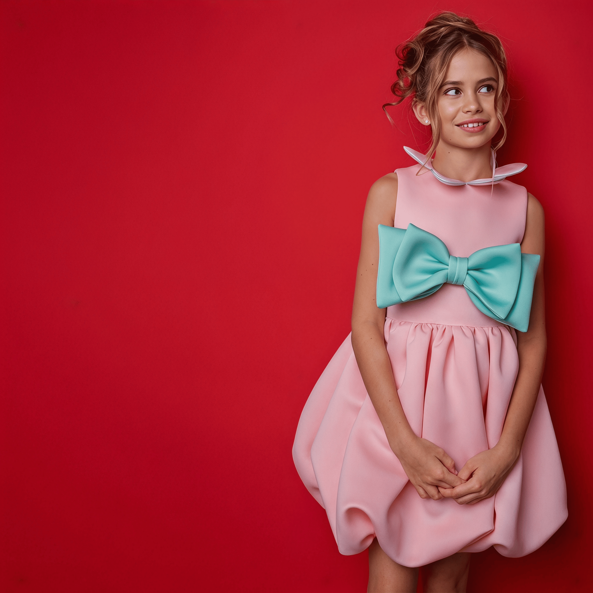 SCUBA KNIT Bow Sleeveless Short Dresses - image 4