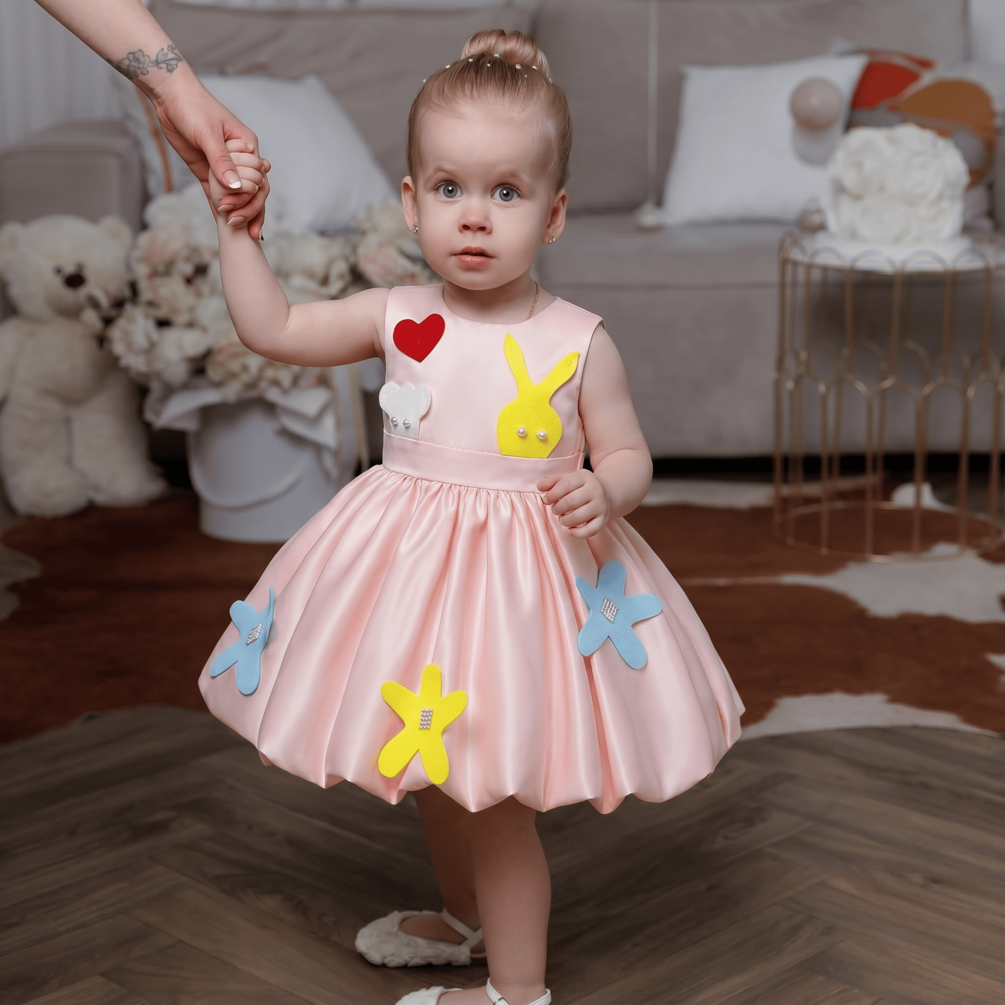 Satin Applique Sleeveless Midi Dresses - image 6