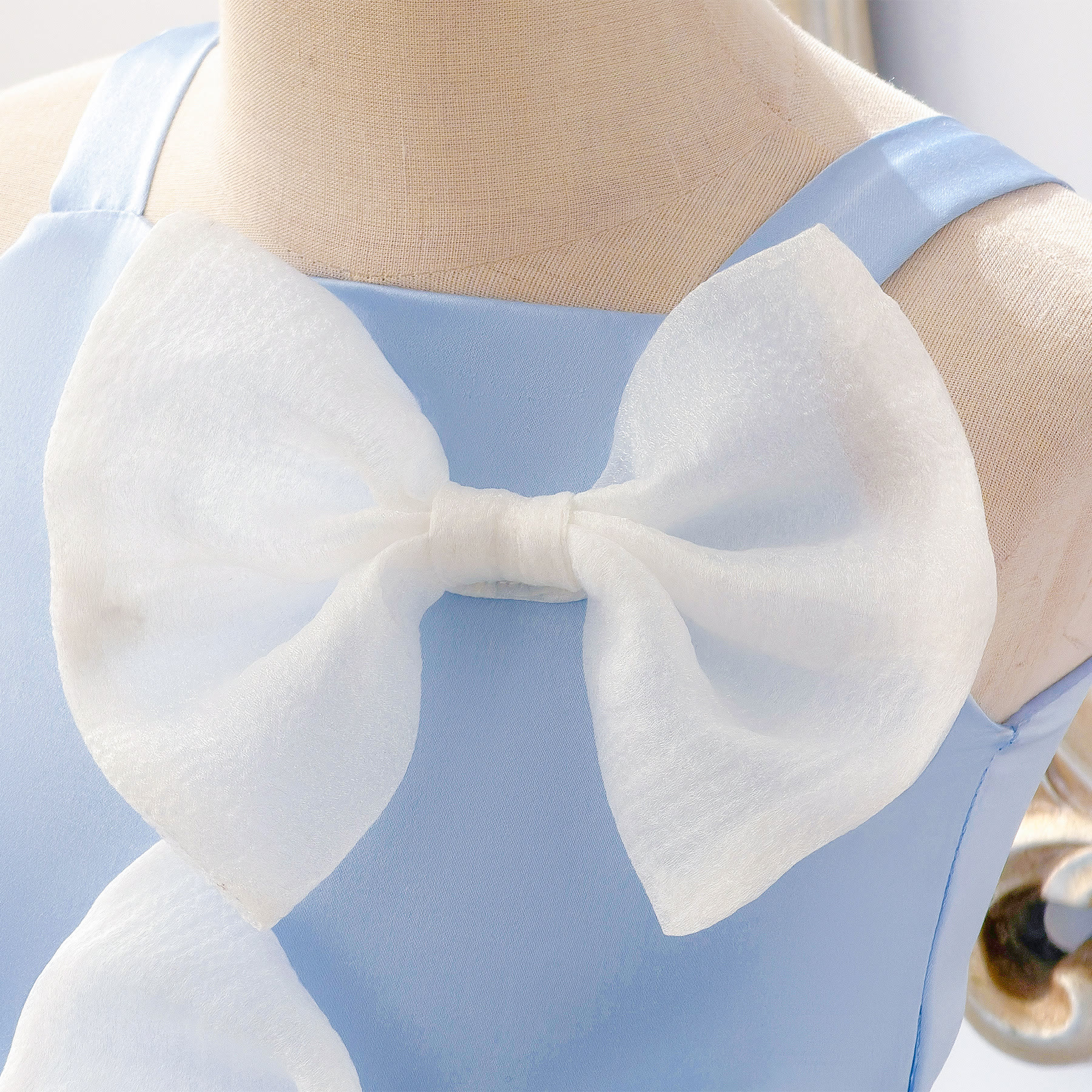 Satin Bow Sleeveless Midi Dresses - image 8