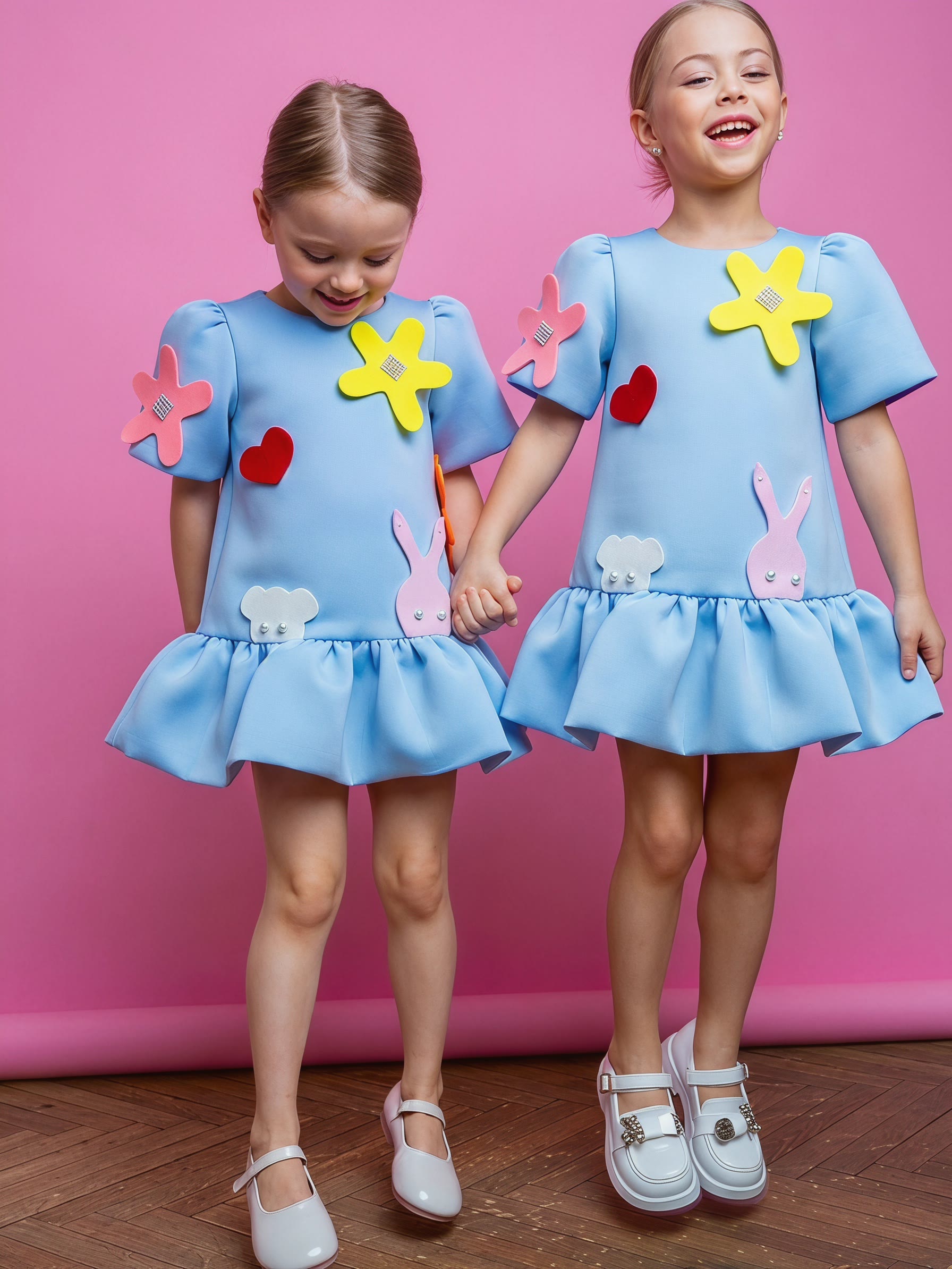 Satin Applique Short Sleeve Midi Dresses - image 4