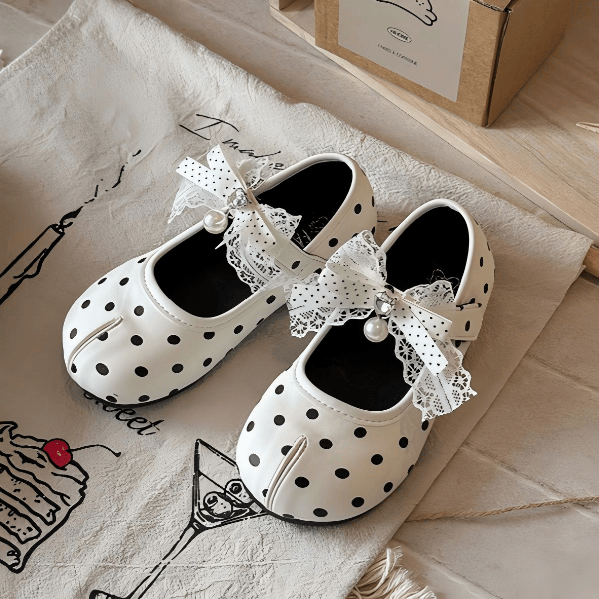 Polka Dots Bow  Round Toe Mary Janes  - image 8