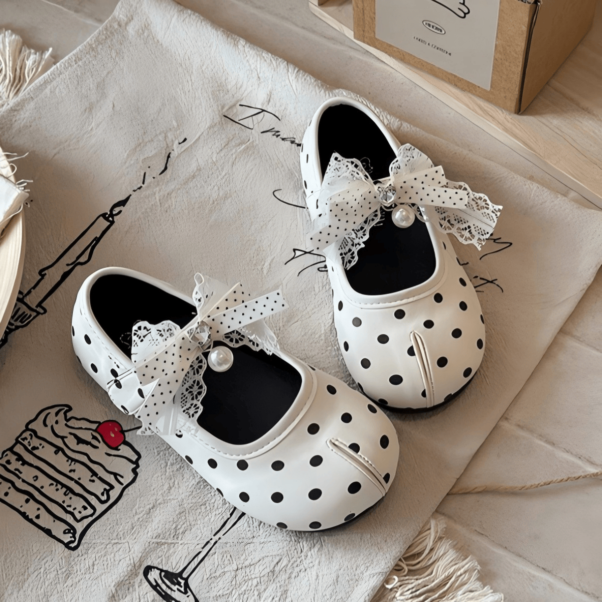 Polka Dots Bow  Round Toe Mary Janes  - image 4