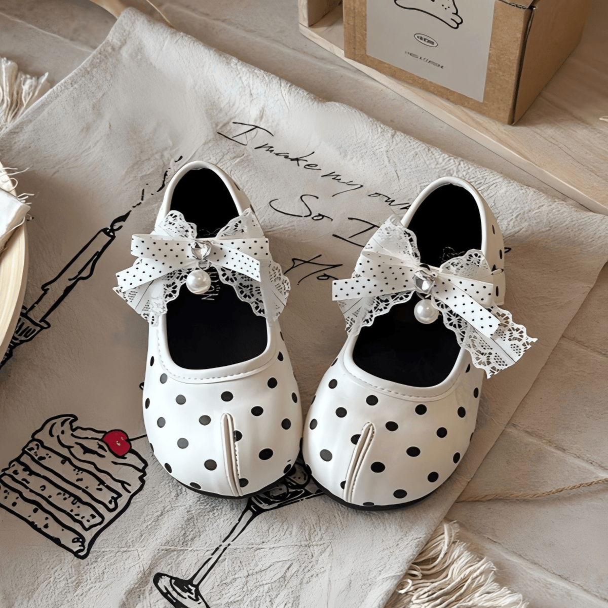 Polka Dots Bow  Round Toe Mary Janes  - image 3