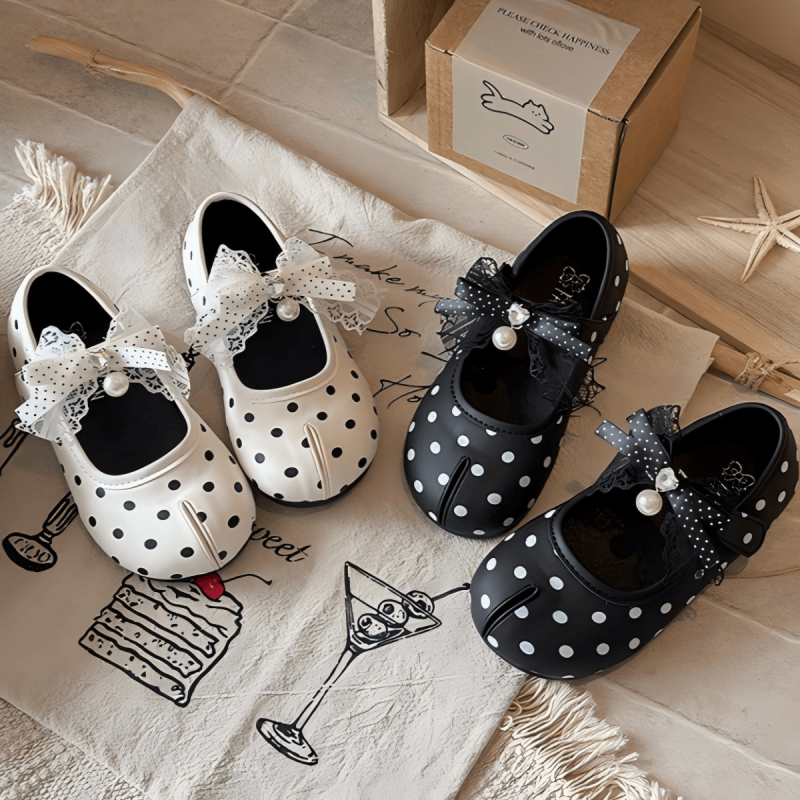 Polka Dots Bow  Round Toe Mary Janes  - image 1