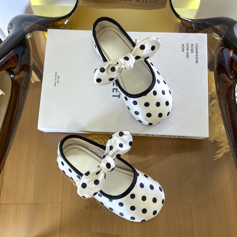 Polka Dots  Bow Round Toe  Mary Janes  - Beige - 22.1cm - image 1